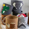 Juguetes Infantiles de Animales de Dibujos Animados Cesta para Ropa Sucia de Fieltro Lavable Cubo de Almacenamiento de Fieltro Cesta de Almacenamiento para Artículos Domésticos