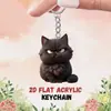 Colgante de Gatito Acrílico Nuevo Transfronterizo Llavero Encanto Navideño Regalo Transfronterizo Decoración Plana Linda 2D para Coche