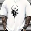 AliExpress Transfronteiriço 2025 Código Europeu Transfronteiriço Camiseta Masculina de Algodão Estampada Casual de Manga Curta Camiseta de Algodão Complexo