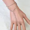 Joias de moda transfronteiriças europeias e americanas pulseira simples de zircônia versátil costura de strass pulseira de dedo tornozeleira dupla finalidade feminina