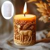 Molde de Silicona para Vela Perfumada Cilíndrica de Reno Navideño, Molde para Difusor de Aroma de Árbol de Navidad DIY, Molde para Adorno de Yeso