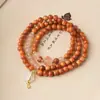 Pulsera Circular Múltiple de Ciprés Natural 6mm DIY Bolsa de la Fortuna de Jade Rosa Pulsera Artística Suave Envolvente para Mujer Venta al por Mayor desde el Fabricante