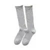 Calcetines finos de verano para pantorrilla para mujer, cómodos y transpirables, calcetines largos de lunares con lazo, estilo miu, calcetines holgados versátiles