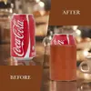 Funda de Cuero Sintético para Latas de Coca-Cola, Funda de Almacenamiento para Latas de Coca-Cola, Funda para Taza Aislada con Base, Plegable, Anticongelante y Antiescaldaduras