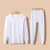 Conjunto de ropa interior térmica de otoño para hombre de la marca Source, algodón puro, fino, cálido, cuello redondo, talla grande, para mediana edad y mayores, venta al por mayor y entrega directa