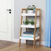 Rack de armazenamento de bambu, sala de estar, estante de estudo, banheiro, rack de armazenamento de três camadas, prateleira de bambu multifuncional