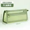 Estuche de malla de doble capa para estudiantes, bolsa de almacenamiento de papelería con cremallera para exámenes, caja de lápices multifuncional transparente de gran capacidad
