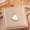 Colar Cruzado Tk Coração Novo para Mulheres, Colar de Casal em Aço Inoxidável, Pingente Aberto Personalizável Gravado, Colar Carta de Amor em Aço Titânio