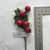 Accesorios de decoración personalizados de fábrica para Navidad y Año Nuevo, accesorios de boda, boda, bricolaje, flores de Navidad tridimensionales, frutos rojos
