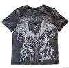 Camiseta de manga corta con estampado de calavera vintage Y2K para hombre y mujer, holgada, distintiva, estilo urbano, Diablo, punk, hip-hop.