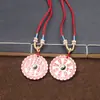 Colgante de moneda Shangui hecho de plata tibetana, colgante de moneda de cinabrio estilo chino vintage, accesorio de collar de hebilla de paz retro