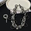 Cadena Dulce Fresca Chica Picante con Perlas Doble Propósito Rhinestone Colgante de Serpiente Broche de Borla Gota de Agua para Mujer Cadena para Clavícula Accesorios del Artículo