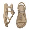923-5 primavera e verão 2025 novas sandálias rasteirinhas leves e confortáveis para mulheres com cinto elástico lazer praia sapatos tamanho grande