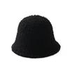 Novo chapéu bucket outono e inverno moda feminina chapéu de pescador quente coreano outono que mostra o rosto chapéu bucket de tricô veludo teddy