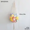 Bolsa de Almacenamiento para Muñecos Colgantes Transfronteriza, Red Colgante Tejida con Cuerda de Algodón para Almacenamiento de Juguetes de Peluche, Red de Juguetes Colgante de Pared