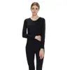 Conjunto de ropa interior térmica antibacterial 5A para otoño e invierno, capa base ajustada, calefacción de grafeno, camiseta y pantalones térmicos cepillados para mujer
