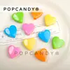 Cuentas de Acrílico de Agujero Grande en Forma de Corazón de Colores Sólidos Sueltas para Colgantes Hechos a Mano DIY, Pulseras, Cadenas para Teléfono, Materiales para Cuentas