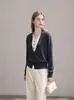 Suéter de Punto Cardigan Chaqueta de Dos Piezas Falsas Estilo Sencillo Ropa de Mujer Nuevas Llegadas Principios de Otoño
