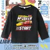 Ropa con temática del coche Rayo McQueen para niños pequeños, tops finos de primavera y otoño, camiseta de algodón para niños con mangas raglán largas, moderna