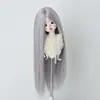 Peruca para Boneca BJD 346 Folha Luo Li Acessórios de Cabelo para Vestir Boneca Franja Longa Cabelo Longo Liso Múltiplas Cores Disponíveis