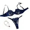 Europa y Estados Unidos pequeño bordado de flores frescas ropa interior sexy sujetador sexy Amazon traje sexy damas 23171