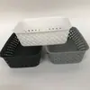Mini Cesta de Almacenamiento de Ratán Cesta de Almacenamiento de Escritorio Caja Organizadora de Almacenamiento de Cocina Cesta de Almacenamiento de Plástico Cesta Tejida para el Hogar