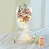Presente de Dia dos Namorados Lanterna Caixa de Presente Flor Eterna Buquê de Flores Secas Flor de Sabão Rosa Flor Eterna Flor Artificial Ornamento de Aniversário