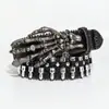 Cinto estilo punk dark com fivela de caveira e rebites cravejados de diamantes, cinto de couro personalizado da moda para subcultura masculina e feminina