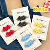 Pinza Creativa Versátil de Alto Valor con Lunares y Cachorro para Niñas, Elegante Pinza para Flequillo, Pinza Cuadriculada sin Costuras para Cabello Suelto, Pinza Lateral