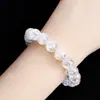 Pulsera con Forma de Olla de Palomitas de Cristal Blanco Natural Moda Versátil Unisex Pulsera de Círculo Único Joyería Regalo para Hombres y Mujeres