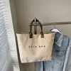 Bolso Tote Otoño/Invierno 2025 Retro Letras Casual Versátil Bolso de Mano Minimalista Simple para Viajar Gran Capacidad