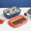 Lancheira de compartimento de estilo nórdico PP lancheira de alimentos leves caixa de frutas selada lancheira de aço inoxidável 304 com talheres