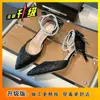 Zapatos de boda con punta fina de lentejuelas y cristal, estilo coreano para mujer, con lazo, tacones altos plateados, regalo de moda para mujer adulta