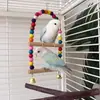 Juego de Juguetes de Madera para Loro con Doble Escalera, Columpio, Percha para Trepar, Cuentas de Madera Arcoíris y Cuerda para Masticar