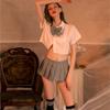 Noite Ting Fragrância Nova Sexy Underwear Sexy jk Uniforme Estudante Roupa Feminina Hot Sailor Terno Saia plissada Short Skirt Set