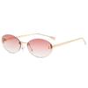 Nuevas Gafas de Sol sin Montura con Letra F 2024 Redondas Retro de Montura Pequeña Gafas de Sol para Mujer Moda Transfronteriza Metal al Mayoreo