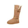 Botas de Nieve de Caña Alta Chuyu Ji para Mujer 2026 Estilo Nuevo Suela Gruesa Acolchadas Cálidas Zapatos de Algodón de Moda Versátiles Uso Bidireccional Botas Largas con Felpa