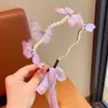 Diadema Infantil Pasador Mariposa Perla Imitación Niña Pequeña Princesa Súper Hada Diadema de Moño Accesorios para el Cabello de Niñas