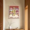 Pintura en Rollo del Dios de la Riqueza - Arte en Rollo de Tela Festivo Estilo Chino Nuevo para Entrada, Sala de Estar, Fachada de Tienda - Pintura Decorativa con Significado de Atracción de Riqueza