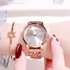 Relógio de Pulso Feminino Gedi Transfronteiriço com Pulseira de Aço, Relógio Feminino de Quartzo, Relógio Feminino Casual à Prova d'Água, Modelo Cravejado com Diamantes para Atacado