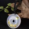 Calcedônia Branca Natural Fechadura de Nuvem Ágata Branca Pingente da Paz Feijão das Quatro Estações Buda Guanyin Pingente Ornamento de Jade de Calcedônia