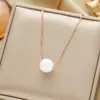Colar requintado de aço titânio de corpo inteiro para venda quente transfronteiriça banhado a ouro real 18K feminino ins corrente de clavícula vermelha da internet joias não desbotam