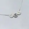 Cuentas espaciadoras de plata S925 con diseño de llanta, piezas separadoras de cuerda trenzada, espaciadores de cuentas de rueda, accesorios para joyería de plata con cuerda trenzada hechos a mano para DIY