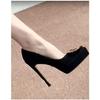 2025 Tacones Altos Mujer Nuevo Elegante Pedrería Hebilla Cuadrada Gamuza Profesionales Estilete Punta Afilada Zapatos para Mujer