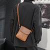 Bolso Pequeño de Cuero PU Crazy Horse Bolso Coreano para Hombre Bolso de Hombre Mochila Casual de Moda Bolso de Hombro Cruzado Tendencia para Hombre