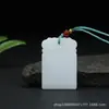 Collar de alta calidad color verde oscuro Colgante Xiangyun Pingan Marca Wuyi Estilo Étnico Cadena de Lana Encaje Superior de Vidrio para Hombres y Mujeres