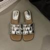 Sandalias Francesas para Ropa Exterior de Verano para Mujer 2025 Nuevo Estilo de Alta Gama Súper Caliente y a la Moda con Falda Chanclas de Playa para la Orilla del Mar