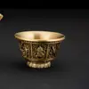 Cobre puro ocho tesoros cuenco de agua ocho auspicioso ocho tazas cuenco suministro de agua suministros de suministro de agua Adoración a Buda agua santa Taza latón colección