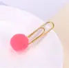 Clips de Papel de Bola de Felpa Colorida Hechos a Mano para Manualidades Marcadores de Libros Creativos Lindos Decoraciones de Bola de Felpa Pequeños Accesorios de Regalo