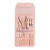 Corte de Uñas Rosa Personalizado al por Mayor de 16 Piezas Set de Herramientas de Manicura Cuchillo para Pedicura Acero Inoxidable Oblicuo de Belleza